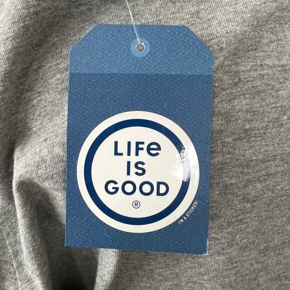 NWT Life is Good Long Sleeve Crusher Tee Happiness is Home V-Neck Gray L NEW - Picture 9 of 12